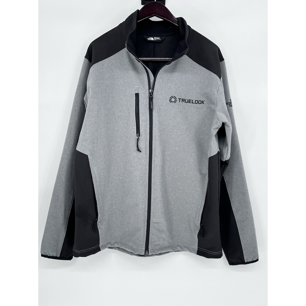 The North Face Men's Tech Stretch Soft Shell Jacket Full Zip Size Lg Wind LOGO